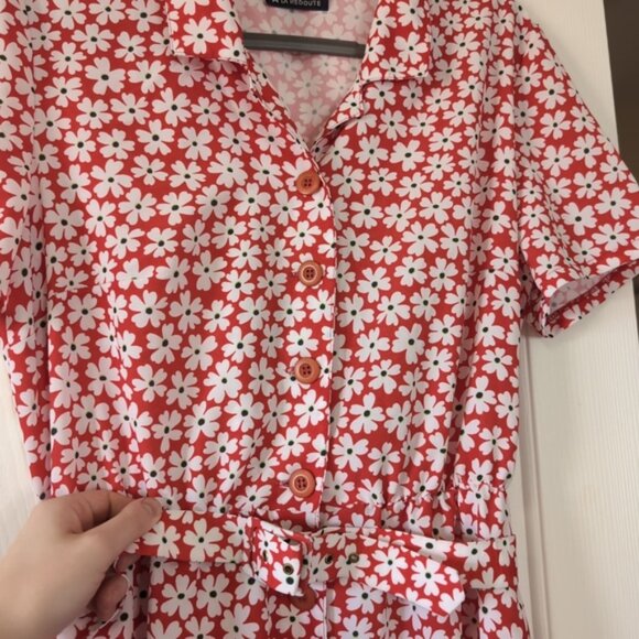 Floral Red Dress - Picture 3 of 9